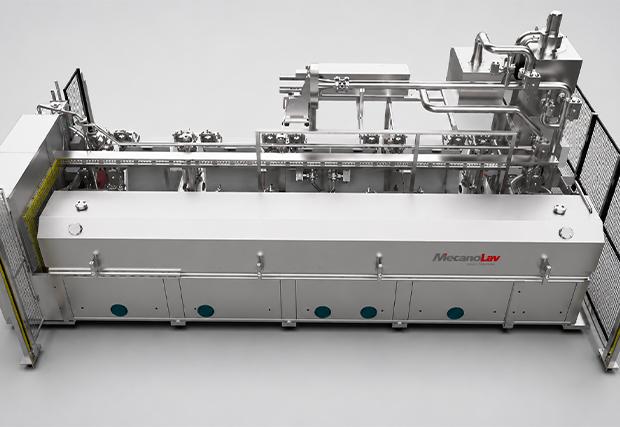 Vue 3D d'une machine de nettoyage de pièces tubulaires aéronautiques